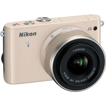 Nikon 1 J3 Mirrorless Digital Camera with 10-30mm Lens (Beige)