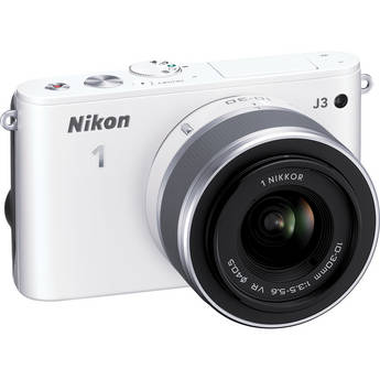  Nikon 1 J3 Mirrorless Digital Camera with 10-30mm Lens (White) 