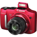 Canon PowerShot SX160 IS Digital Camera, 16x Optical Zoom - RED