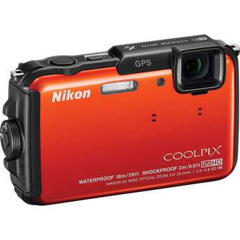  Nikon COOLPIX AW110 Digital Camera (Orange) 