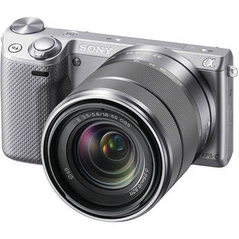  Sony Alpha NEX-5R Mirrorless Digital Camera with 18-55mm f/3.5-5.6 E-mount Zoom Lens (Silver) 