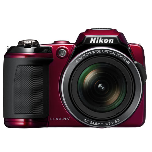 Nikon Coolpix L120 Digital Camera with 14.1 Megapixels, 21x Optical Zoom- Red