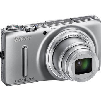  Nikon COOLPIX S9500 Digital Camera (Silver) 