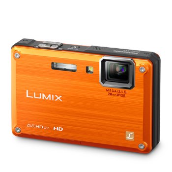 Panasonic Lumix DMC-TS1 12MP Digital Camera with 4.6x Wide Angle MEGA Optical Image Stabilized Zoom and 2.7 inch LCD (Orange)