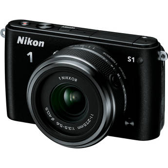  Nikon 1 S1 Mirrorless Digital Camera with 11-27.5mm Lens (Black) 