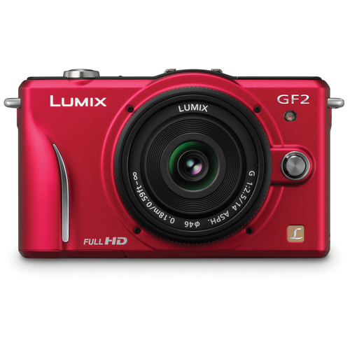 Panasonic Lumix DMC-GF2 Digital Micro Four Thirds Camera W/14mm Lens (Red)