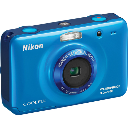 Nikon COOLPIX S30 10.1 MP Digital Camera with 3x Zoom Nikkor Glass Lens and 2.7-inch LCD (Blue)