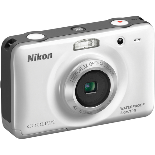 Nikon COOLPIX S30 10.1 MP Digital Camera with 3x Zoom Nikkor Glass Lens and 2.7-inch LCD (White)