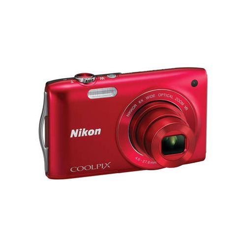 Nikon Coolpix S3300 16 Megapixel/6x Optical Zoom/720p HD (Red)