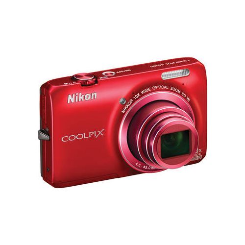 Nikon Coolpix S6300 16 Megapixel/10x Optical Zoom/1080p HD (Red)