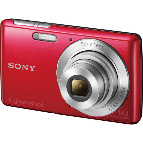 Sony Cyber-Shot DSC-W620 14.1 MP Digital Camera w/5x Optical Zoom and 2.7 Inch LCD- Red